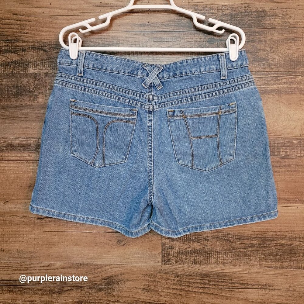 Vtg Tommy Hilfiger Denim Shorts Size 10 High Rise Medium Wash Cotton Denim Y2K